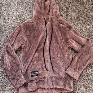 YoungLA Fuzzy Jacket in Dusty Rose